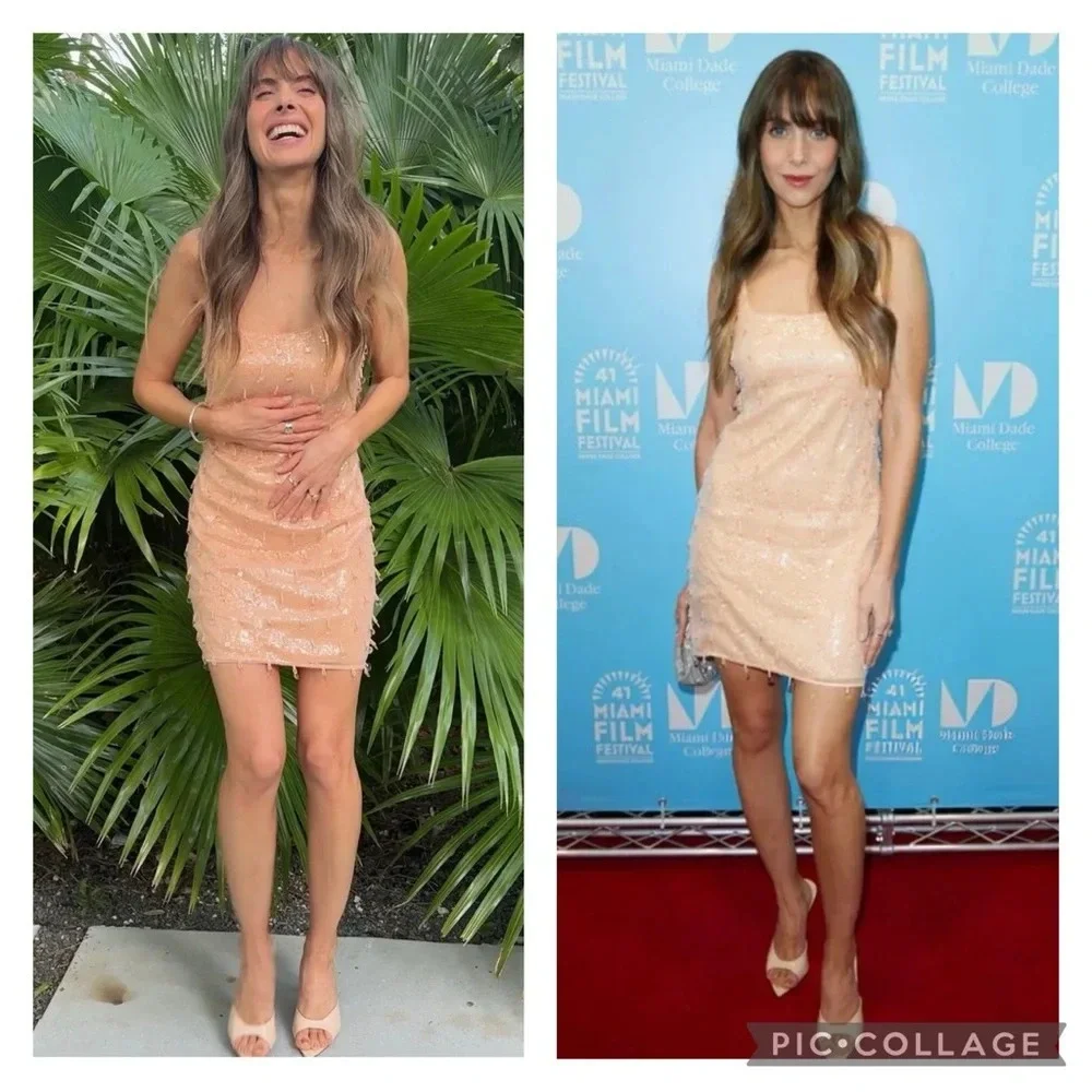 New SIMKHAI | Pallas Lily Peach Orange Beaded Tassel Fringe Mini Dress New NWT 0 - Picture 5 of 13